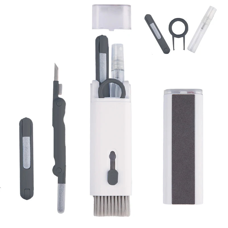Kit 7 In 1 Spazzola Per Pulizia Tastiera Computer Auricolari Detergente Estrattore Copritasti