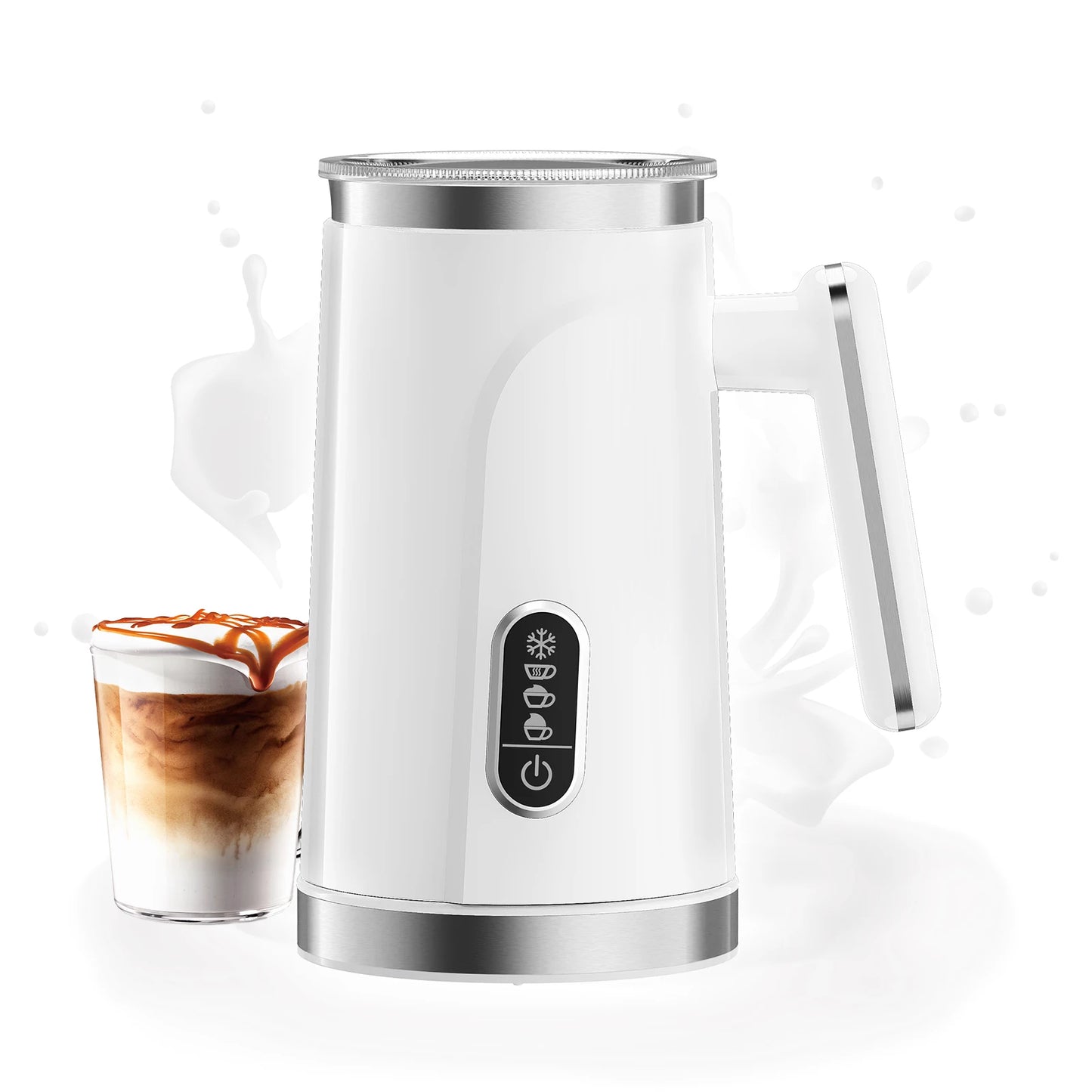 Biolomix Montalatte Intelligente 5 in 1 con Display Touch LED Schiuma Calda e Fredda per Caffè e Latte