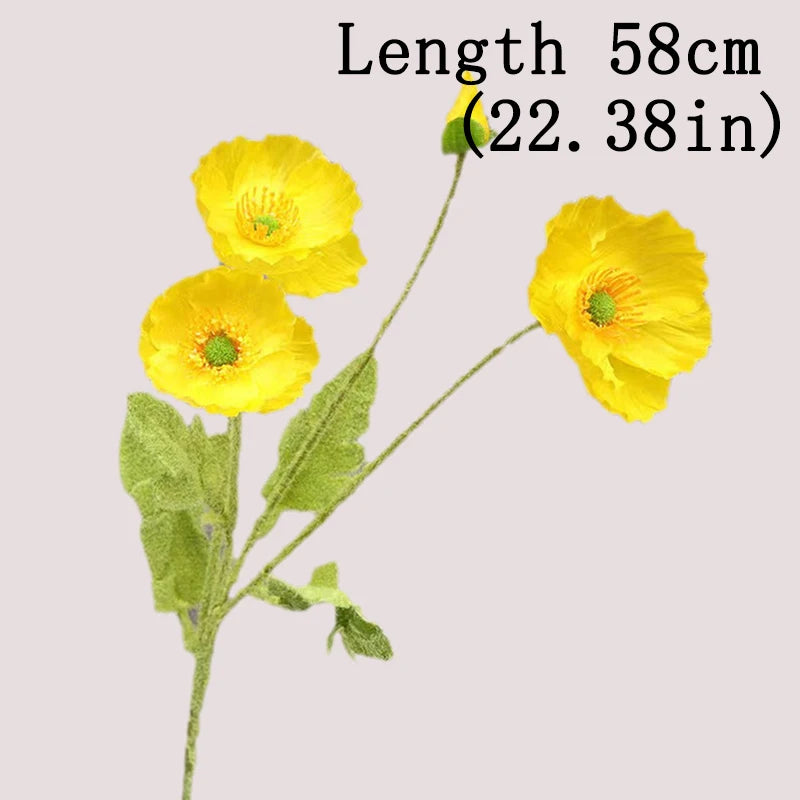 Bouquet Di Fiori Artificiali A 4 Teste Di Papavero In Seta Per Nozze E Feste Decorazione Domestica Elegante