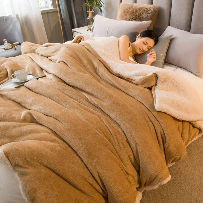 Coperta Riscaldata In Lana Portatile Doppia Faccia Antipilling Queen Letto Invernale Per Campeggio