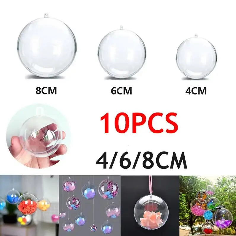 Palline Natalizie Trasparenti In Plastica 10 Pz Per Albero Di Natale Decorazione Casa Regalo Di Nozze
