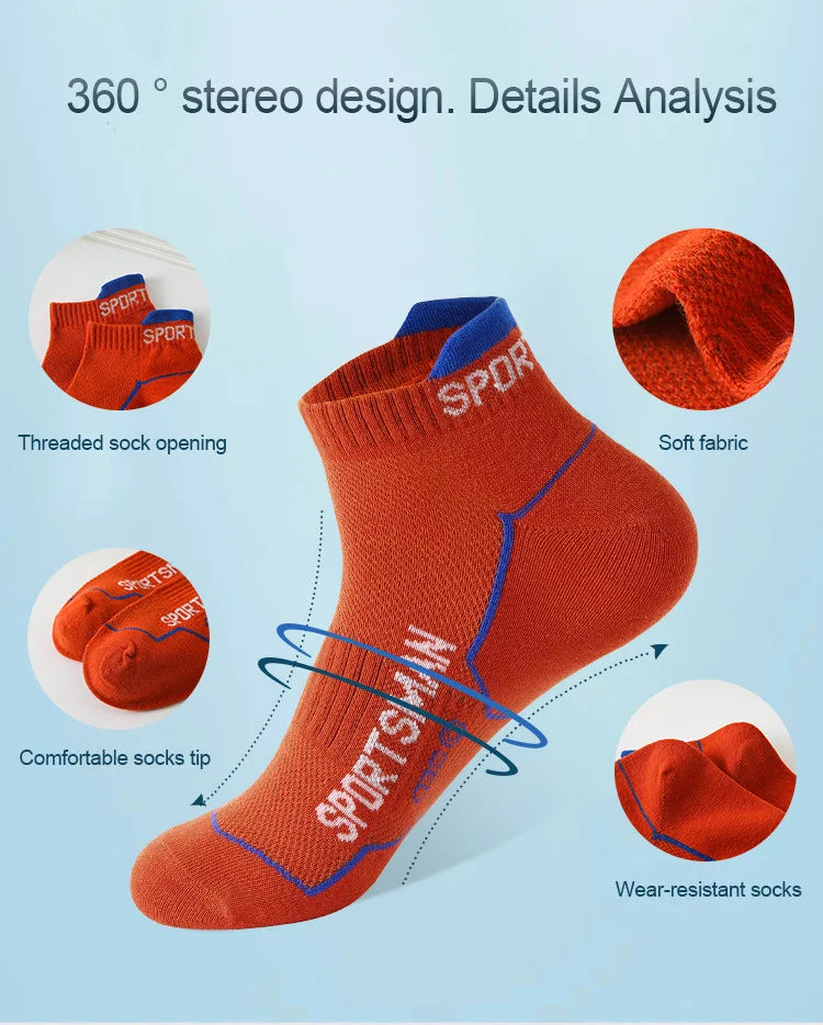 Calzini Corti Da Uomo Per Basket E Corsa Con Rete Traspirante Assorbenti Odori Pack 6 Paia