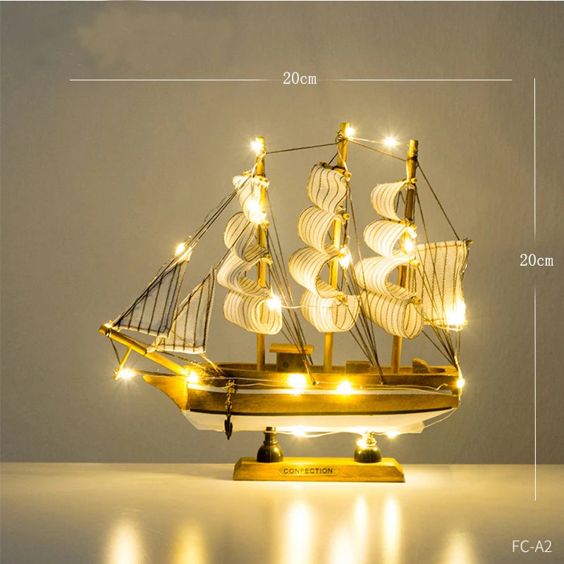 Modello Di Barca A Vela In Legno Per Decorazioni Della Casa In Stile Mediterraneo Accessori Regalo Compleanno