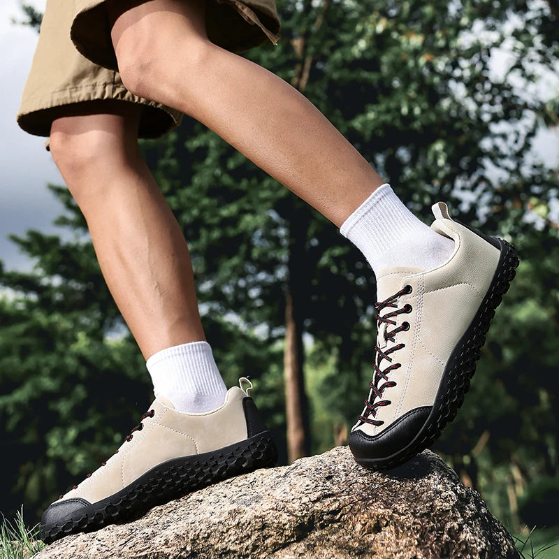 Coppia Scarpe Da Trekking Slip On Uomo All Aperto Punta Larga Per Alpinismo E Passeggio Confortevoli