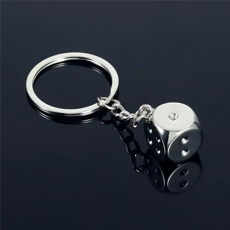Portachiavi Creativo In Metallo Argento Per Copertura Chiave Moto Unisex Anello Dadi Regalo
