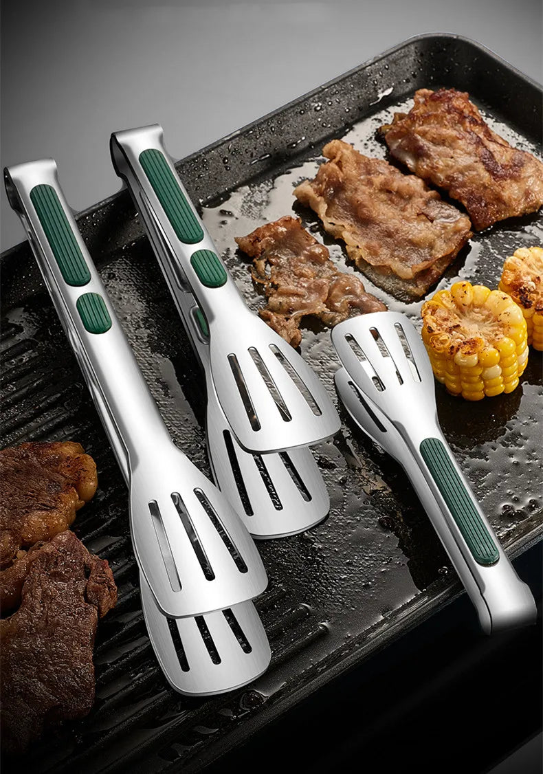 Pinza Per Alimenti In Acciaio Inox 304 Tre Misure Da 7 9 E 12 Pollici Impugnatura Antiscivolo In Silicone Per Barbecue