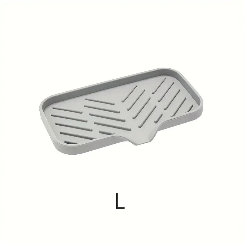 Tappetino Silicone Per Rubinetto Con Vassoio Lavello Spugna Dispenser Sapone Portaoggetti Appoggio Cucina