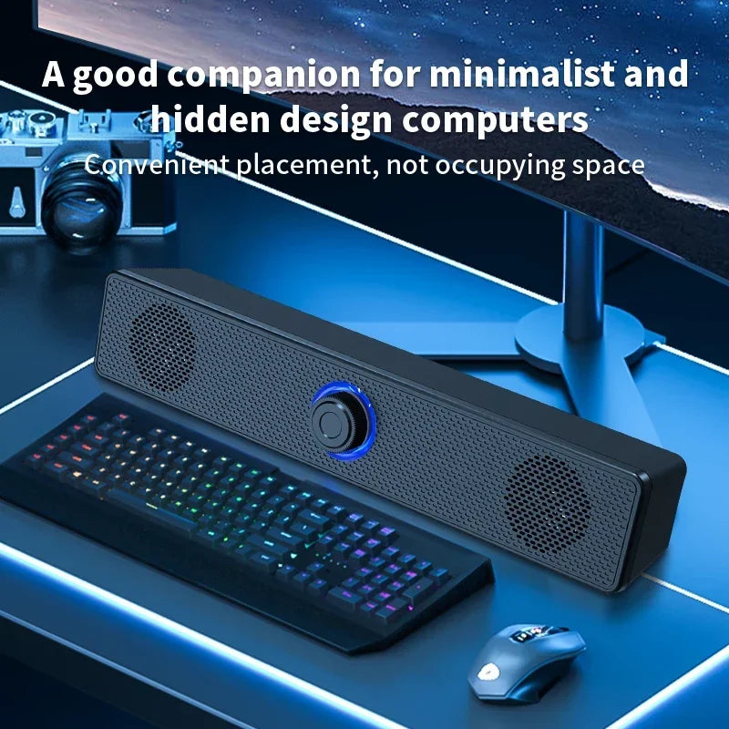 Soundbar Per PC E TV Bluetooth Cablato E Wireless USB Alimentato Per Laptop Gaming Home Theater Sistema Audio Surround