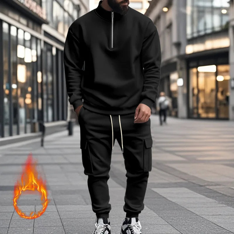 Pantaloni Sportivi Con Cerniera Calda In Velluto Da Uomo Casual Autunno Inverno 2024