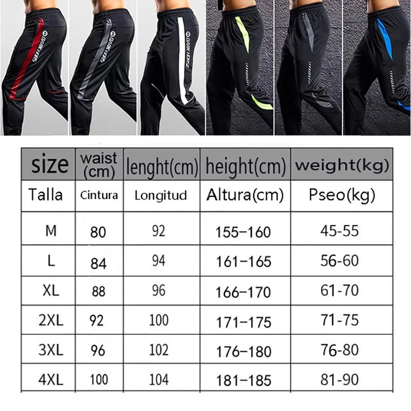 Pantaloni sportivi da uomo Pantaloni da corsa con tasche con cerniera Allenamento di calcio Pantaloni sportivi da jogging Pantaloni sportivi da calcio fitness