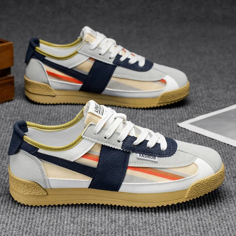 Scarpe Casual Uomo Traspiranti In Tela Versione Aggiornata Primavera Estate Punta Tonda Fodera In Poliestere