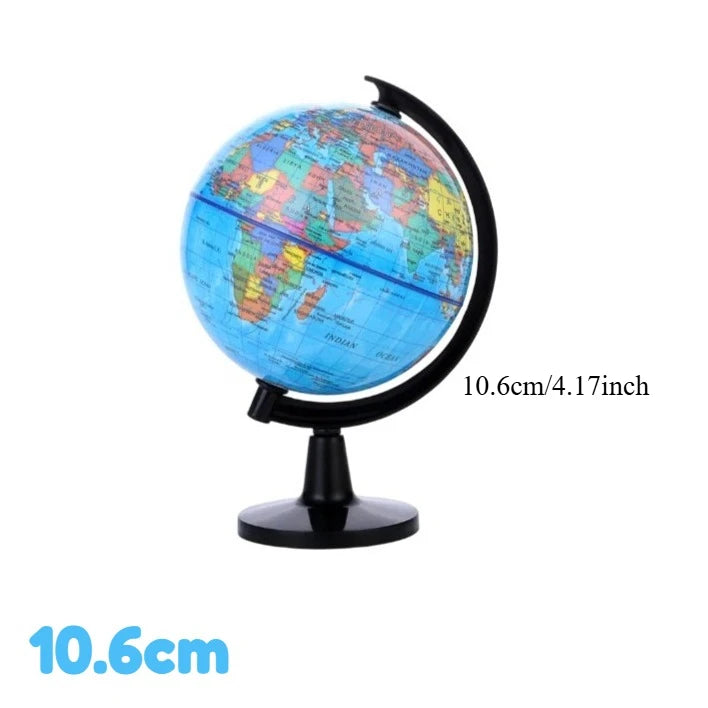 Globo educativo da 1 pezzo per l'insegnamento, mappa del mondo inglese HD con 360 °   Rotazione, strumento di apprendimento della geografia desktop standard