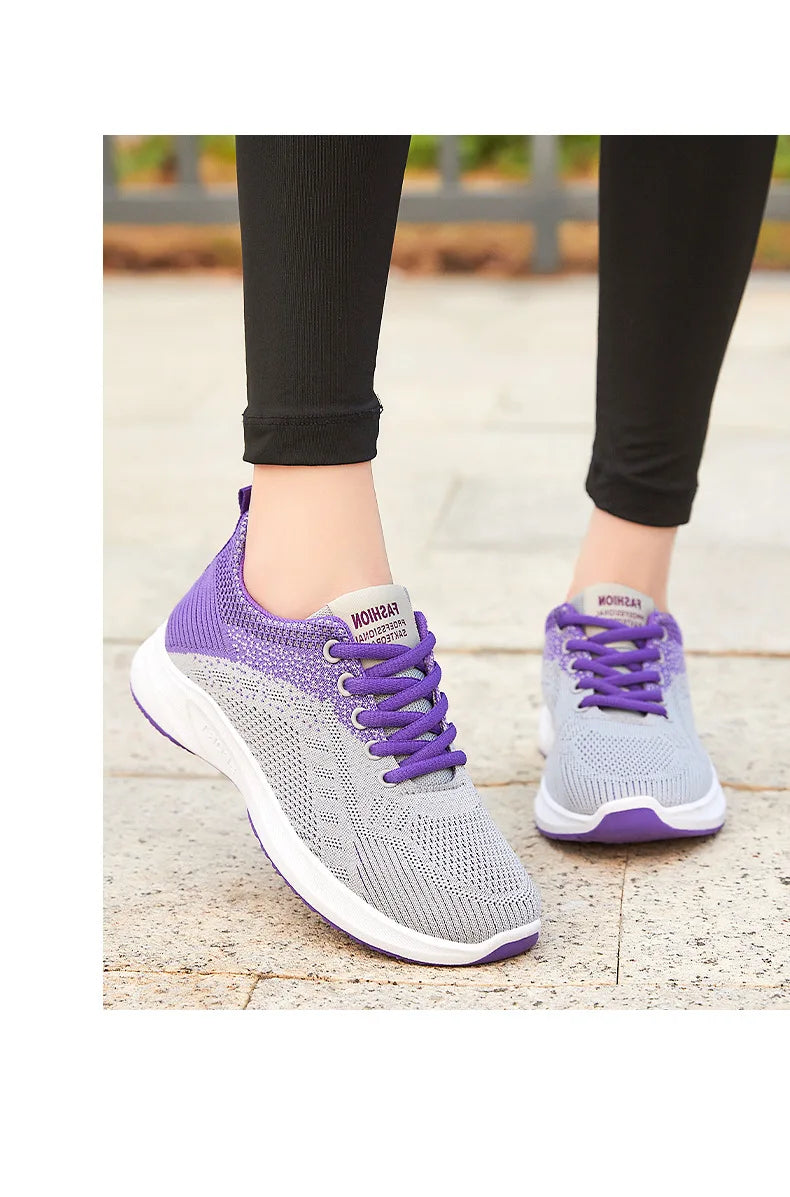 Scarpe Da Ginnastica Da Donna Vulcanizzate Air Mesh Morbide E Leggere Con Plateau Basso Da 1 A 3 Cm Lacci Scarpe Casual