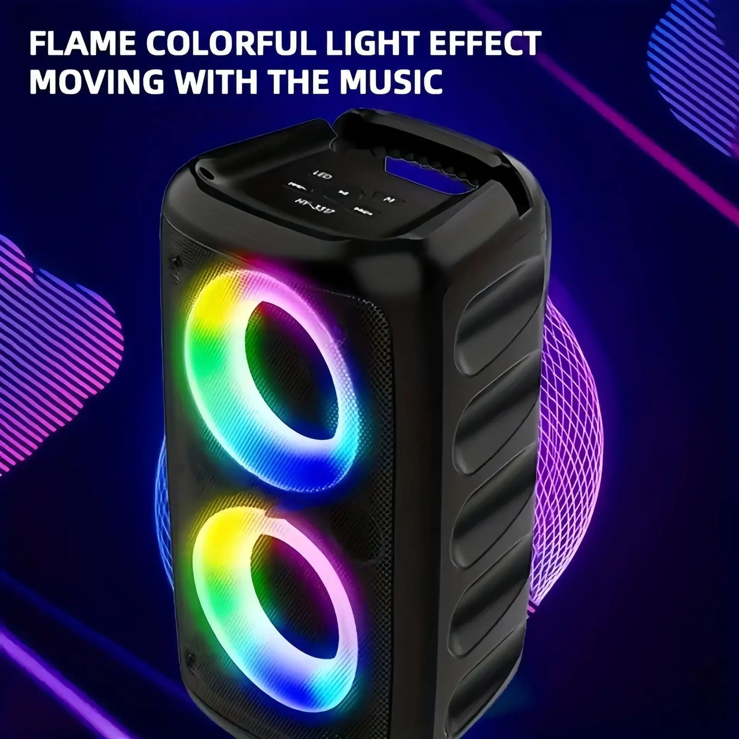 Karaoke Radio FM Altoparlante Bluetooth Portatile Con Microfono Lampada Led Subwoofer TWS Per Musica Casa Auto Viaggi