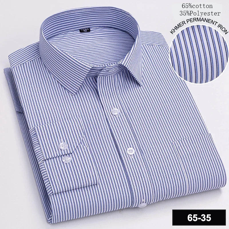 Novità Camicia Da Uomo Slim Fit Maniche Lunghe Formale Con Tasca Singola In Morbido Cotone Scozzese Per Ufficio