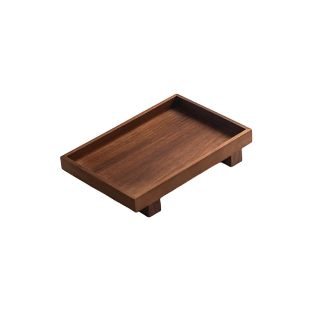 Vassoio Da Tè Gongfu In Legno Massello Alta Qualità Stile Giapponese Con Piedini Alti Rettangolare Retrò Per Tavolo Da Tè