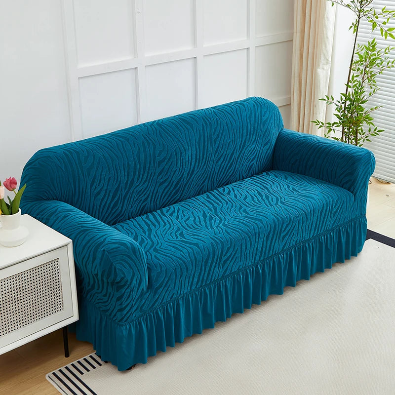 1pc Gonna Onda Cationica Copridivano Fodera per Divano Jacquard Elastico All-inclusive Protezione per Divano Regolabile Antiscivolo Universale