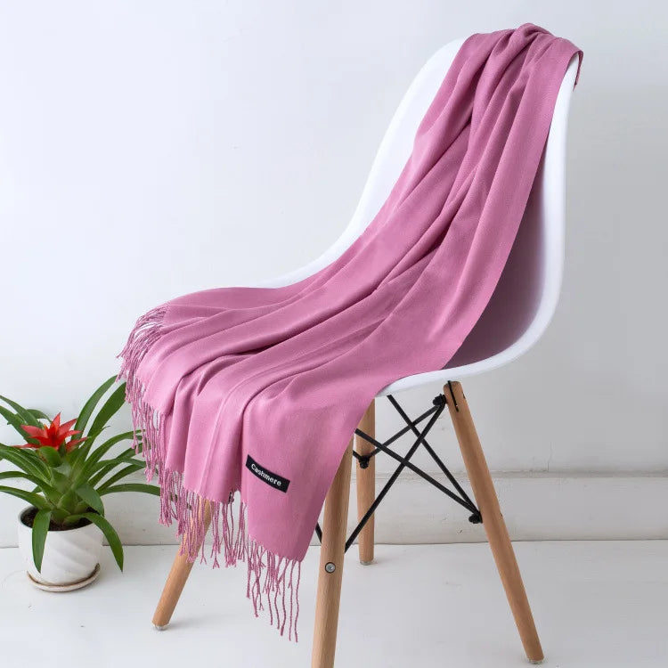 Sciarpa di Pashmina da Donna Morbida Cashmere Foulard Viaggio Ufficio Inverno Caldo Hijab Solido Avvolge Bandana