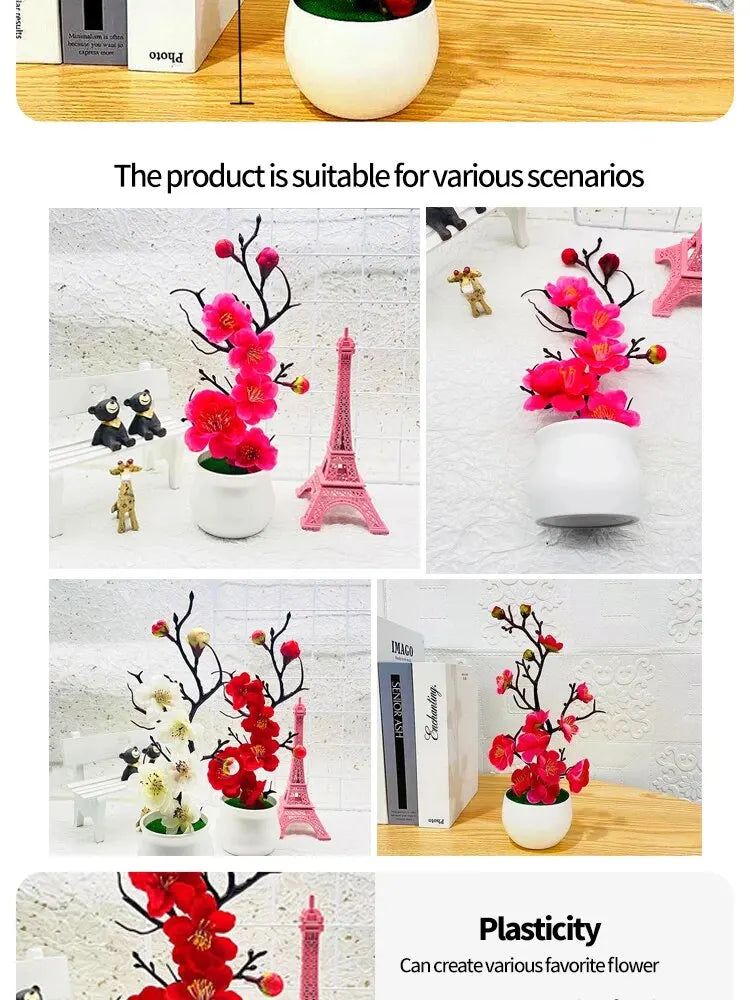 Piante Artificiali Bonsai Piccolo Albero In Vaso Simulazione Decorazione Casa Tavolo Fiori Finti Giardino Hotel