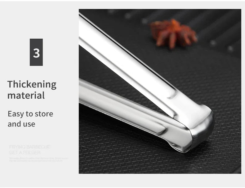 Pinze Per Alimenti In Acciaio Inossidabile 304 Barbecue Antiscivolo Per Cucina Clip Griglia Pesce Bistecca Pane