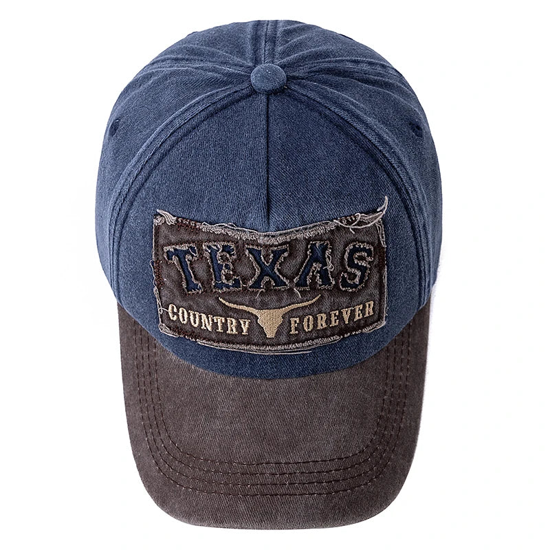Berretto Baseball Cotone Lavato Unisex Vintage Con Ricamo Texas Motivo Animale Per Uomini Donne All Aperto