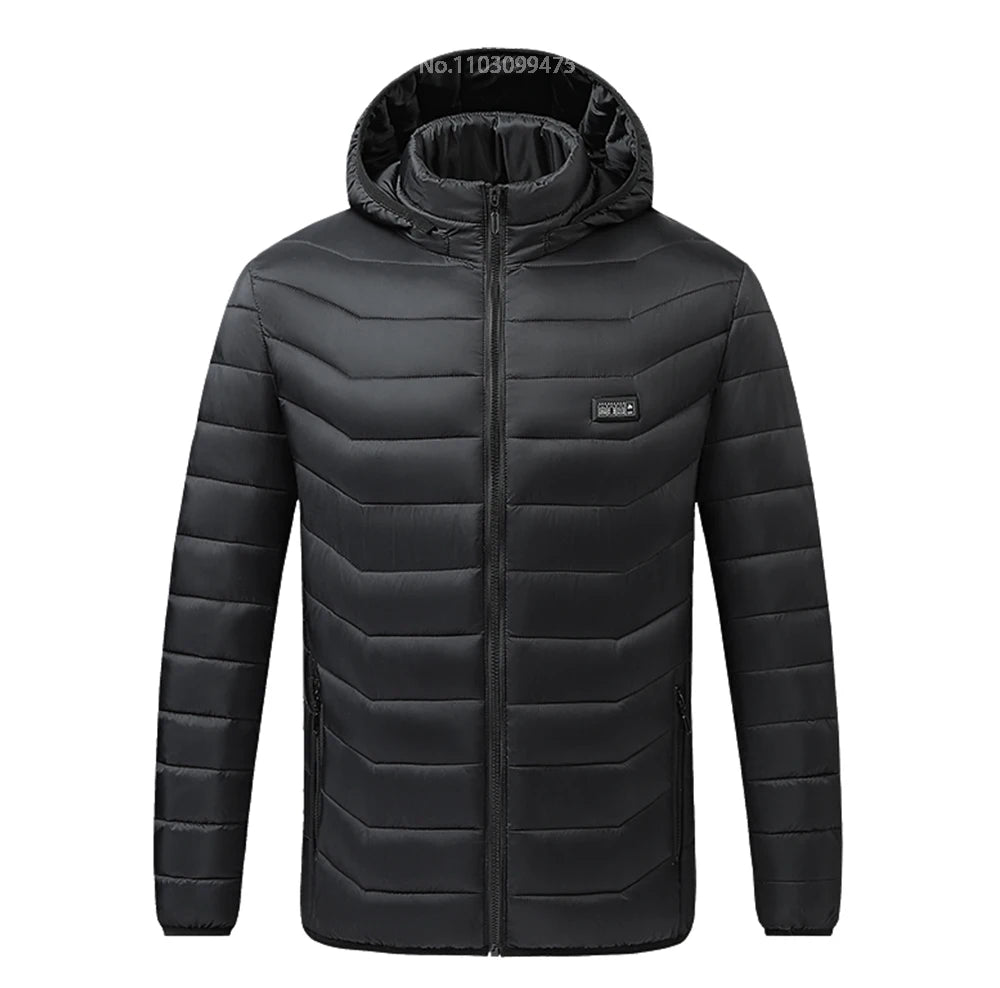 Giacca Riscaldata Unisex USB Termica Invernale Campeggio Sci Cotone Lavato Calda Leggera