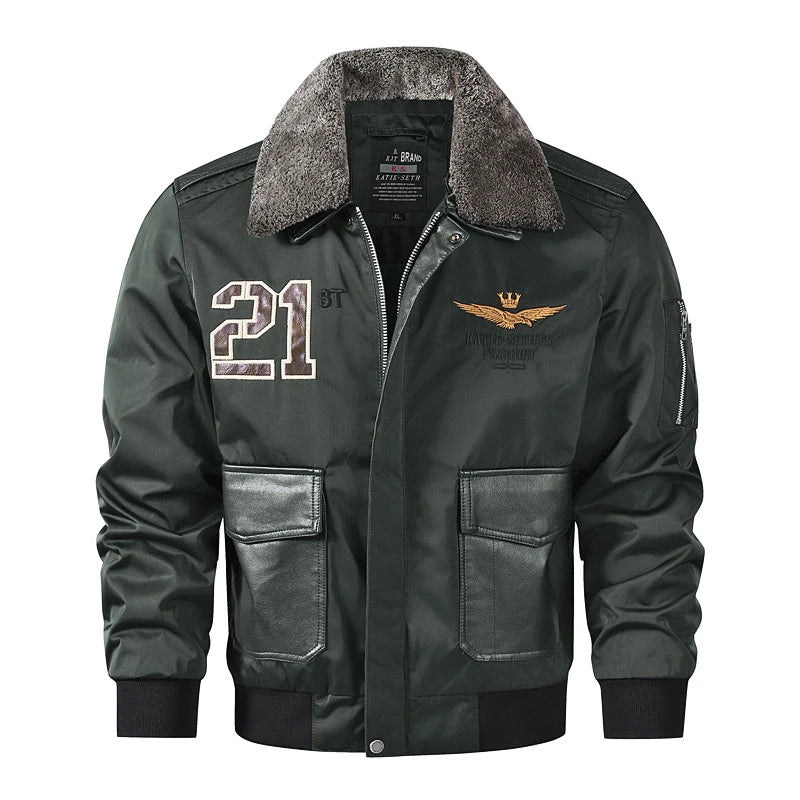 Giacca Bomber Militare MA1 Da Uomo Con Collo Di Pelliccia Giacca Da Pilota Autunno