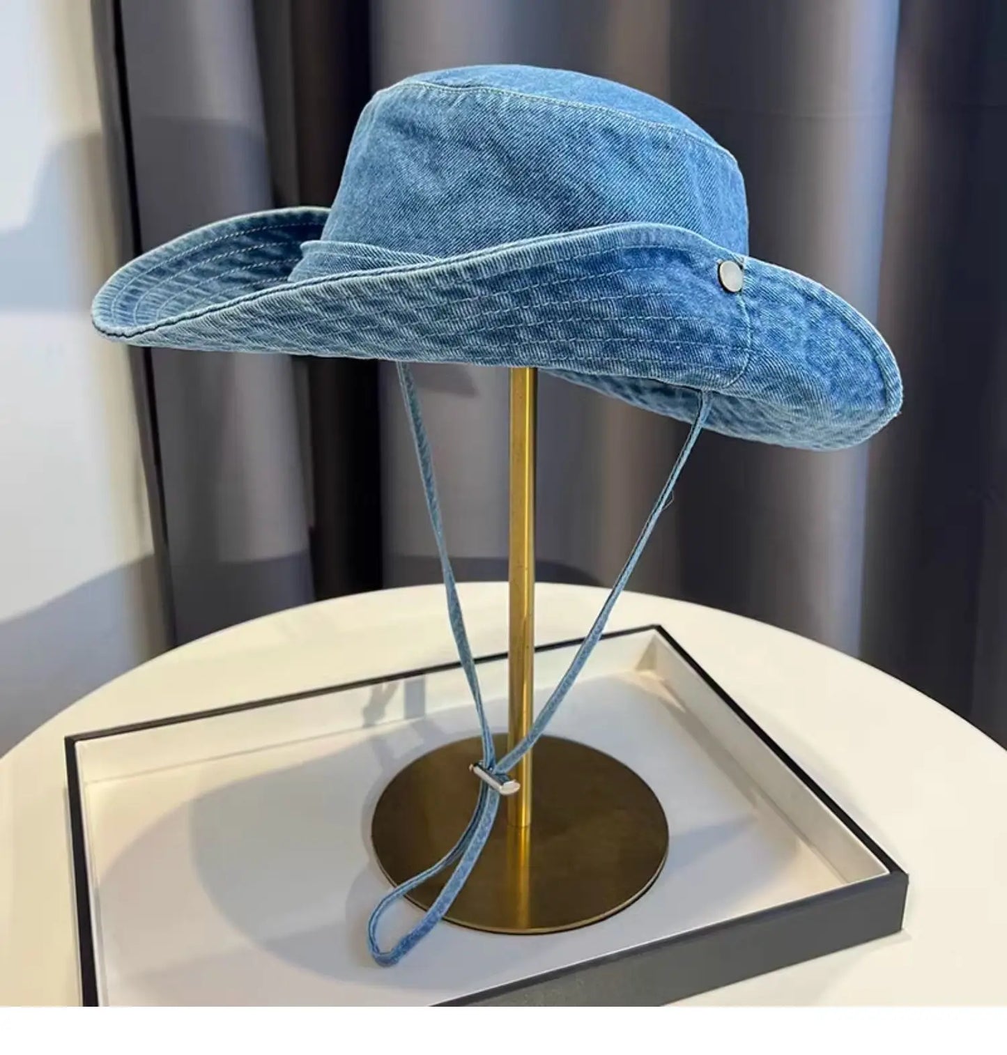 Cappello Pescatore Denim Lavato Vintage Unisex Estivo Protezione UV Per Donna E Uomo Campeggio Western Cowboy