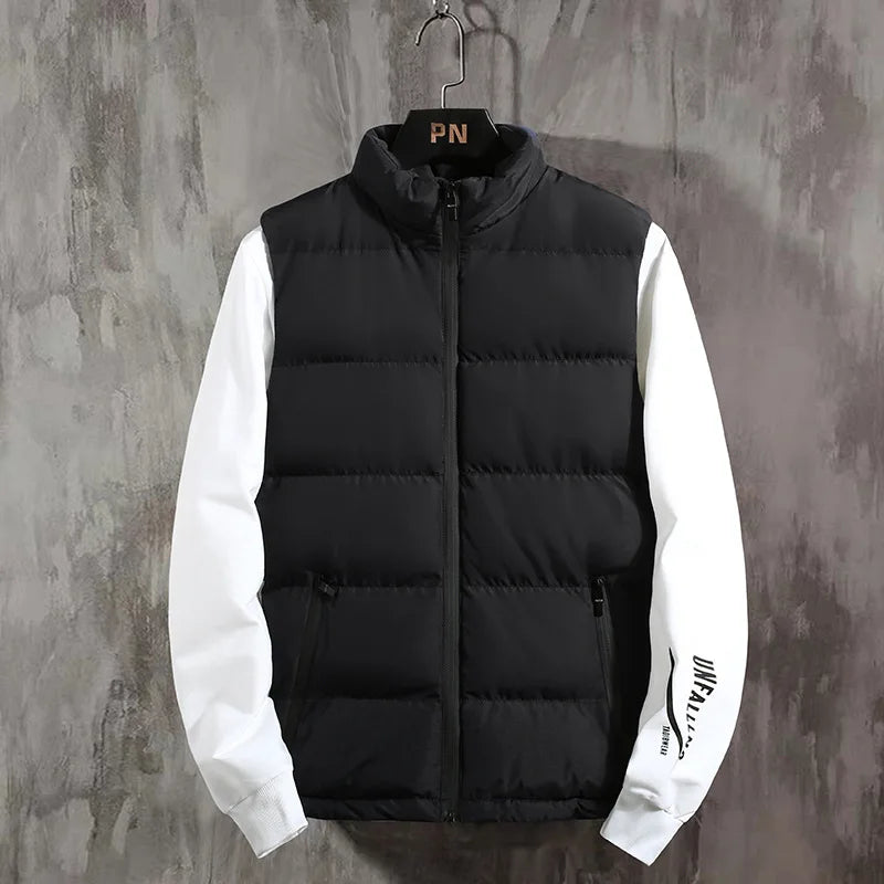 Gilet Imbottito Da Uomo Senza Maniche Invernale Con Cerniera Impermeabile Colletto Coreano Di Marca
