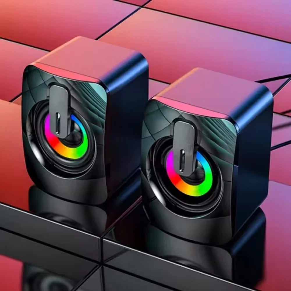 Acehe Altoparlanti PC HiFi Stereo USB Con Microfono Integrato E LED RGB Per Gaming Desktop Premium