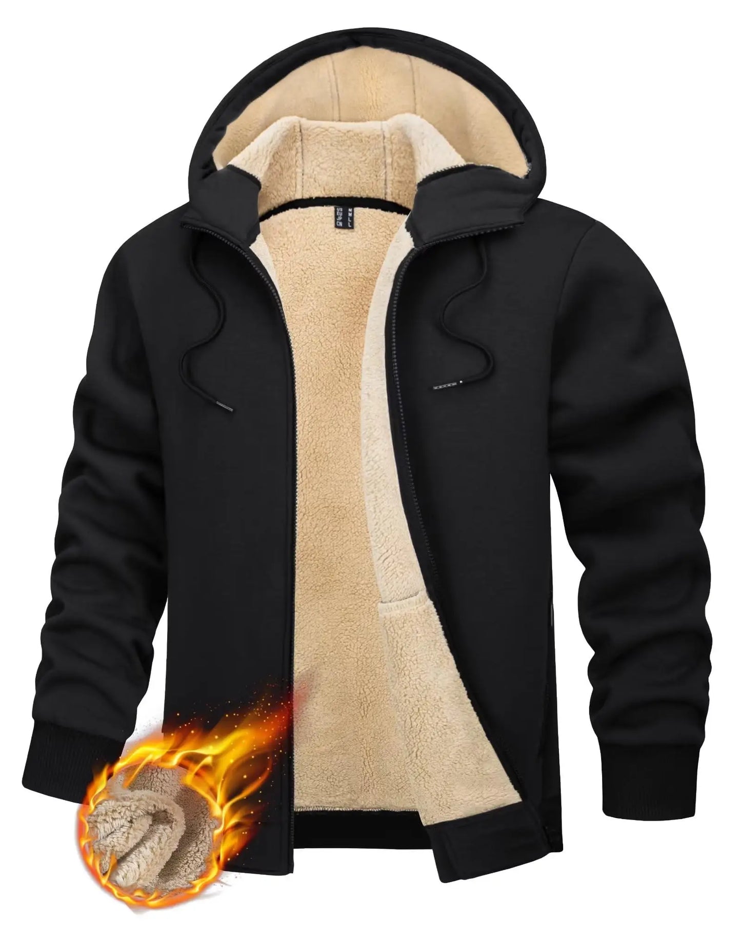 Tacvasen Felpa Con Cappuccio In Pile Sherpa Da Uomo Invernale Antivento Con Zip Capispalla Casual Sportivo