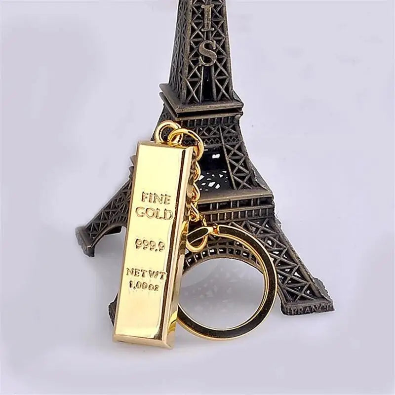 Portachiavi In Metallo Dorato Con Barra Dorata Per Ciondolo Borsa Donna Auto Charms Regali Creativi