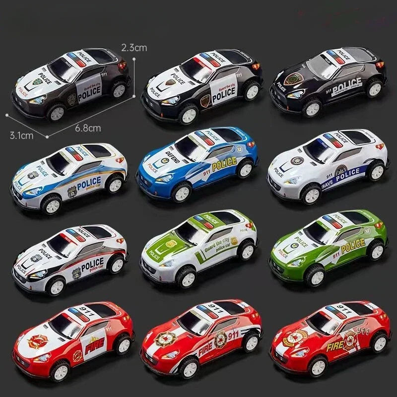 Set Diecast Metallo Dieci Auto Polizia Giocattolo Scorrimento Inerziale Per Bambini Regalo Di Compleanno
