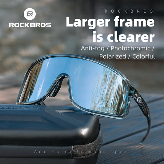 ROCKBROS Occhiali Da Ciclismo Da Sole Polarizzati UV400 Con Montatura Grande Protezione Occhi Antivento Per Bici