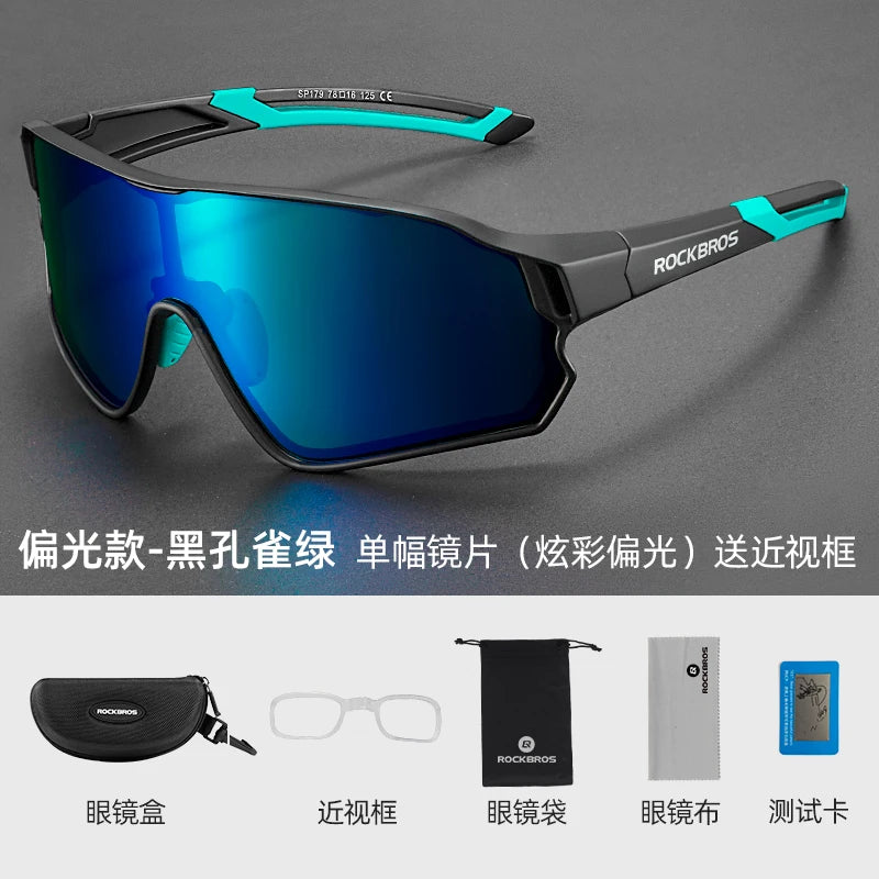 Rockbros Occhiali Da Ciclismo Polarizzati UV400 Unisex Leggeri Per MTB Road Bike Attrezzatura Sportiva