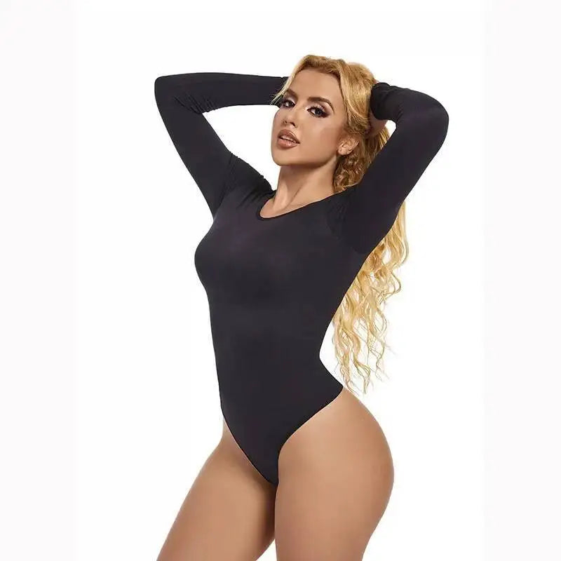 Nuovo autunno inverno manica lunga senza cuciture body shaper elastico perizoma body shapewear donna pancia controllo body shaper con apertura sul cavallo