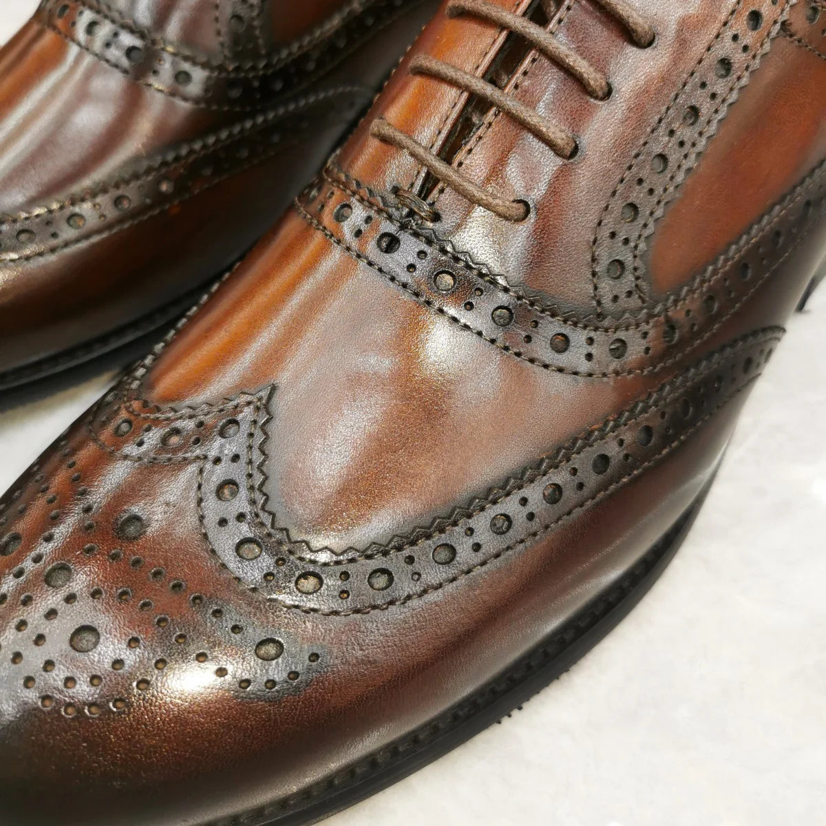 Scarpe Eleganti Da Uomo In Vera Pelle Brogue Punta Alare Oxford Con Lacci Per Matrimonio Nere E Marroni