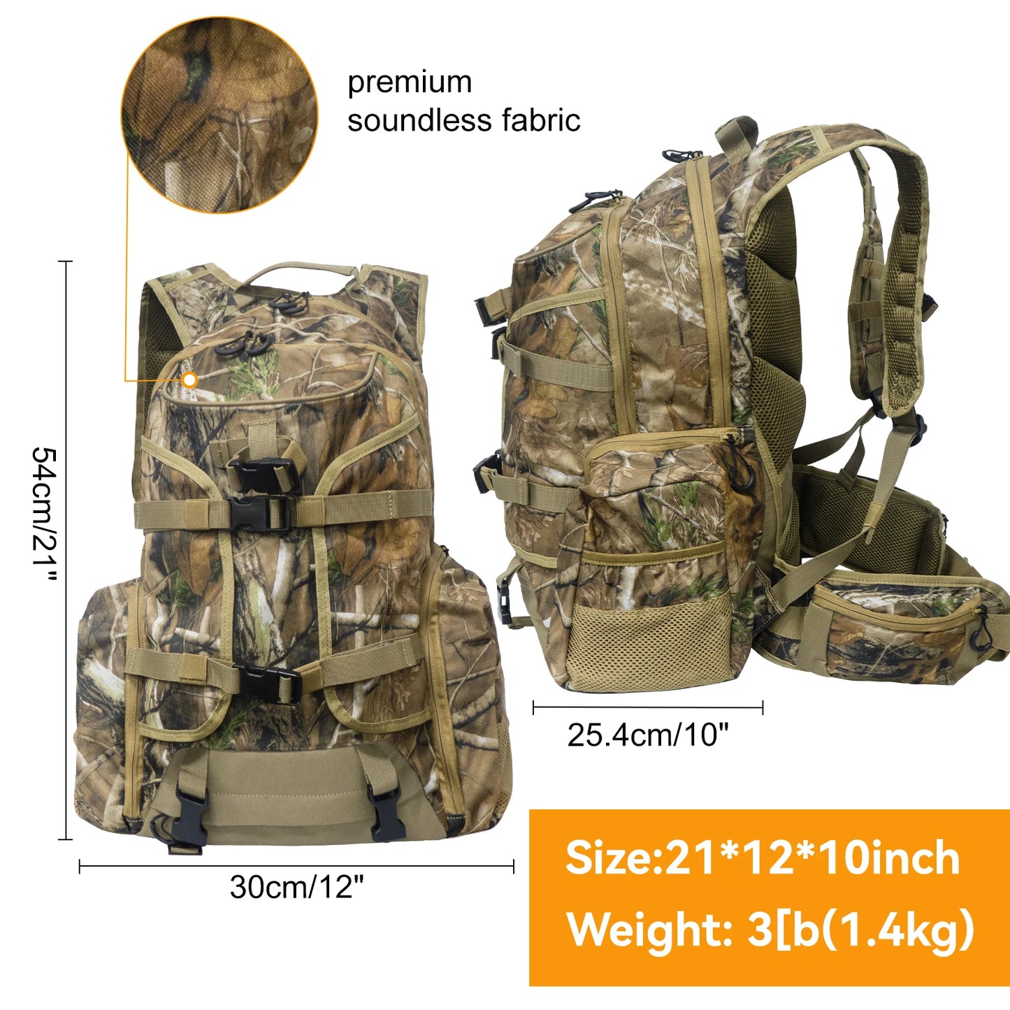 WestTune Zaino Tattico Da Uomo Impermeabile 35 Litri Per Caccia Campeggio All Aperto Zaino Per Fucile Arco Pistola