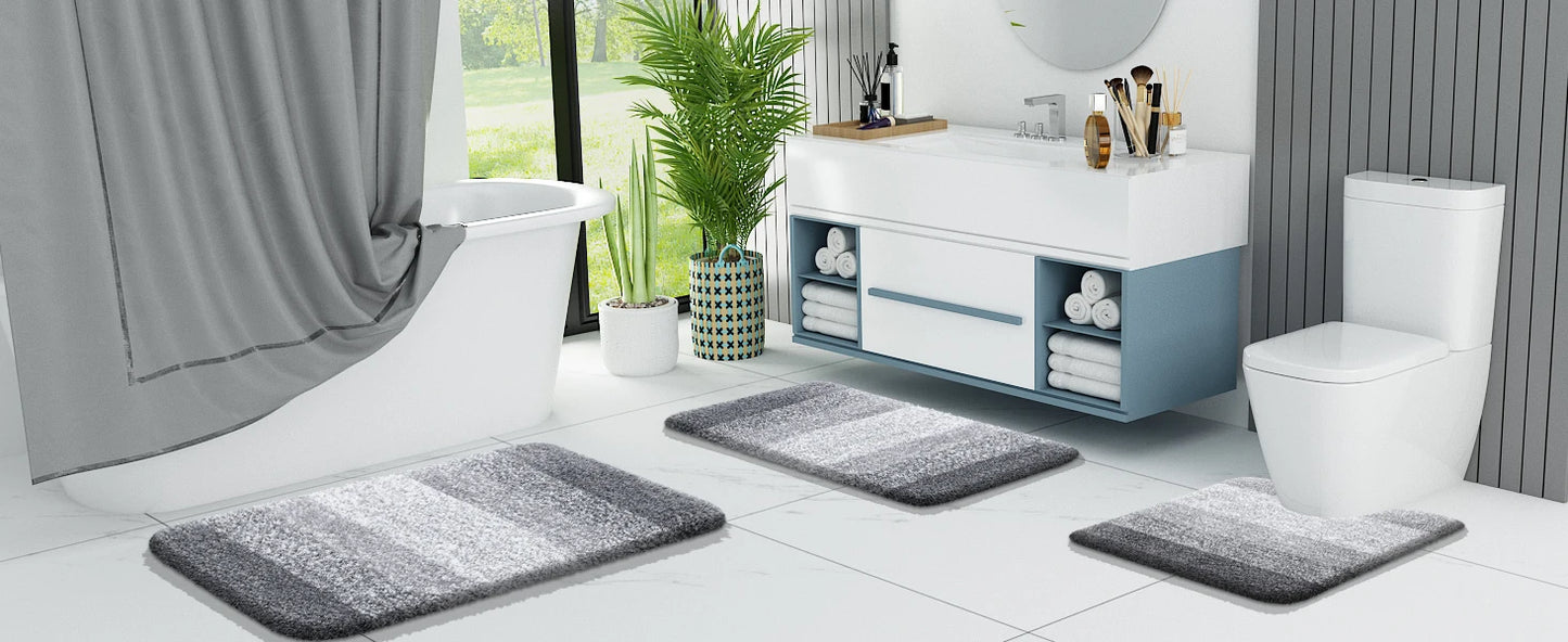Kitinjoy Tappeto Da Bagno In Microfibra Assorbente Morbido Antiscivolo Shaggy Lavabile In Lavatrice