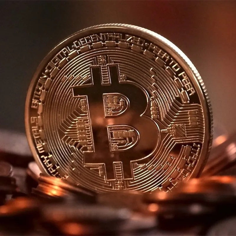 Moneta Bitcoin Placcata In Oro Da Collezione Arte Regalo Commemorativo Fisico Casascius Metallo Imitazione Antica