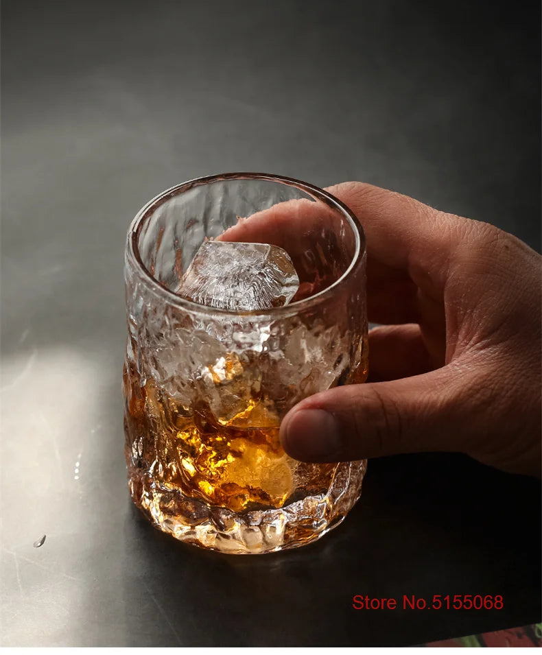 Bicchiere Whisky Vecchio Stile Con Base Pesante In Cristallo Design Giapponese Aderia