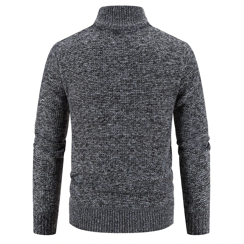 Giacca Uomo Invernale Spessa In Pile Con Zip Intera Antivento Collo A O In Maglia Calda