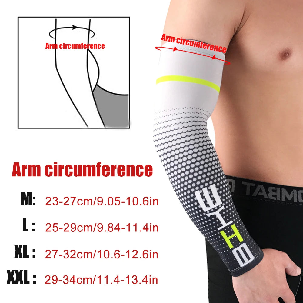 Maniche Braccia Ciclismo Unisex Rinfrescanti Protezione UV Solare Elastiche Per Corsa