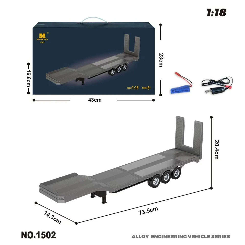 Huina 1501 770S RC Camion 1/18 2.4G Telecomando Con Luce E Suono Ingegneria Rimorchio Giocattolo