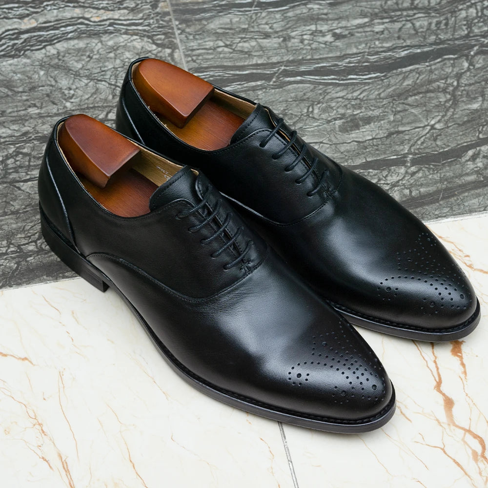 Scarpe Oxford Da Uomo In Vera Pelle Stile Classico Italiano Con Lacci Per Matrimonio Ufficio Aziendale Nere E Marroni