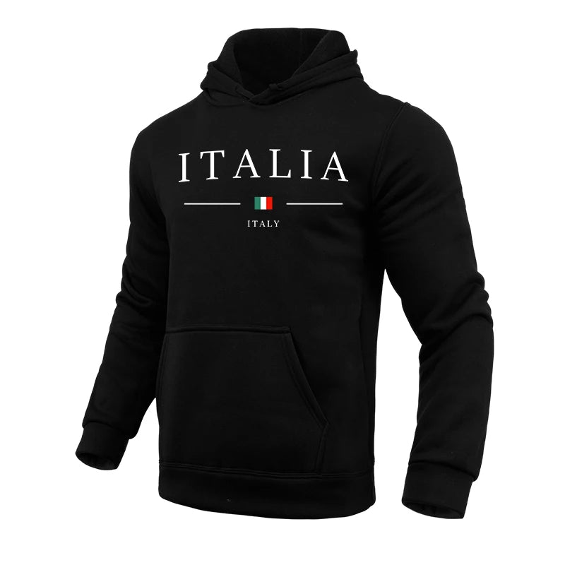 Felpe Con Cappuccio Stampate Fahsion Italia Per Uomo Maniche Lunghe Alta Qualità 2025 Fitness Sportive Casual