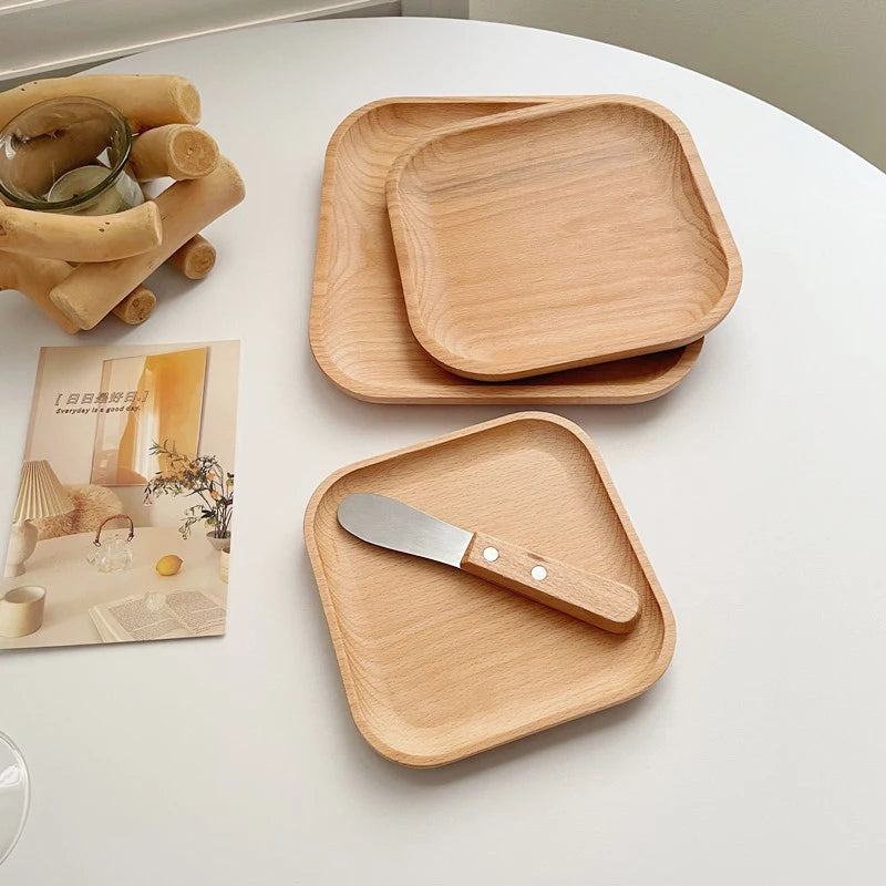 Vassoio Per Gambo Di Grano Rotondo Dessert Piatto Legno Massello Resistente Al Calore In Stile Giapponese Per Tè E Caffè