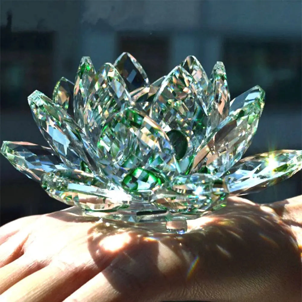 Regali Souvenir Fermacarte Vetro Artigianale Miniatura Fiore Di Loto Decorazione Figurina Cristallo