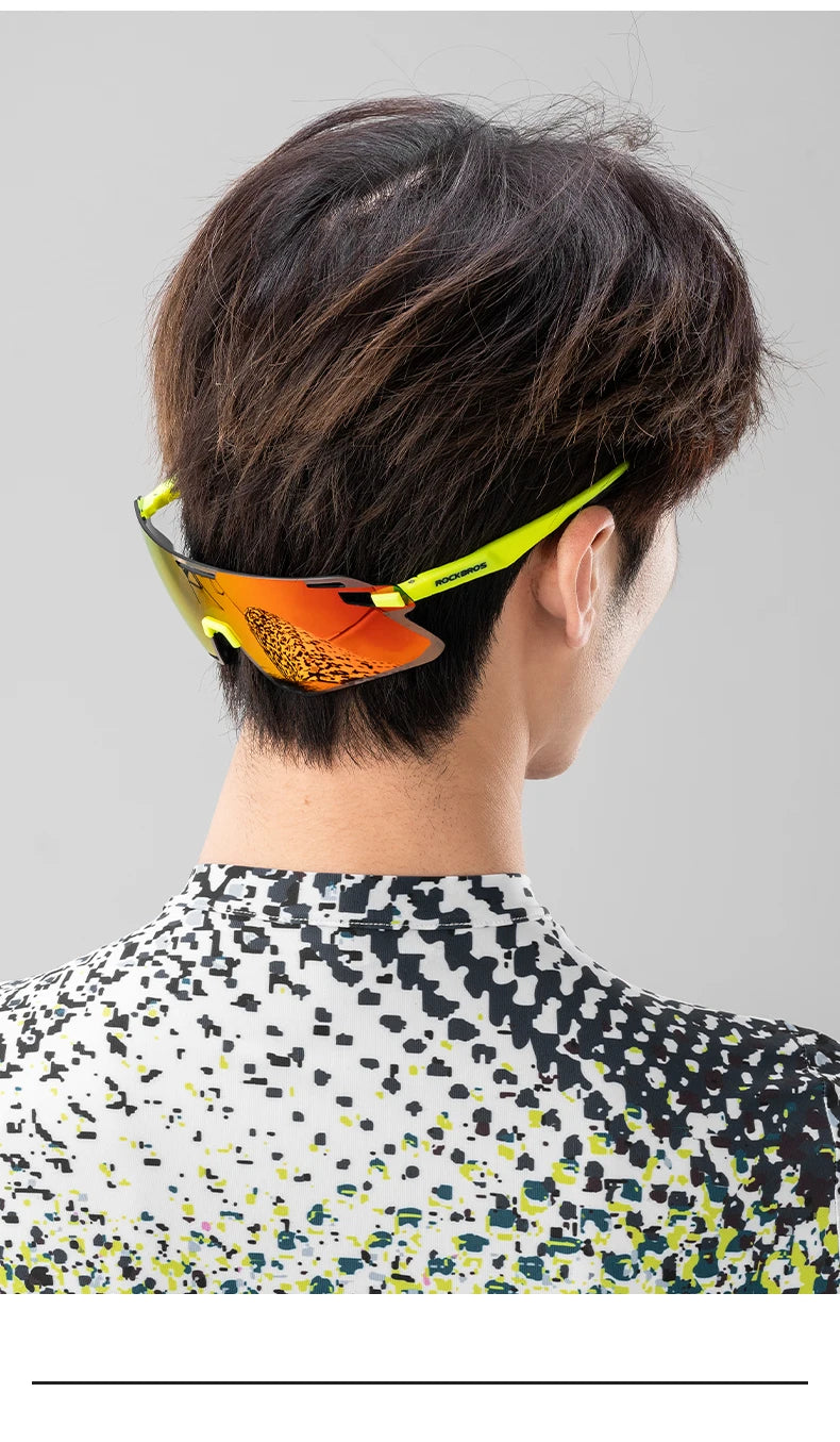ROCKBROS Occhiali Da Ciclismo Leggeri Senza Cornice Lenti Fotocromatiche Ad Alta Definizione Per Strada Sportivi