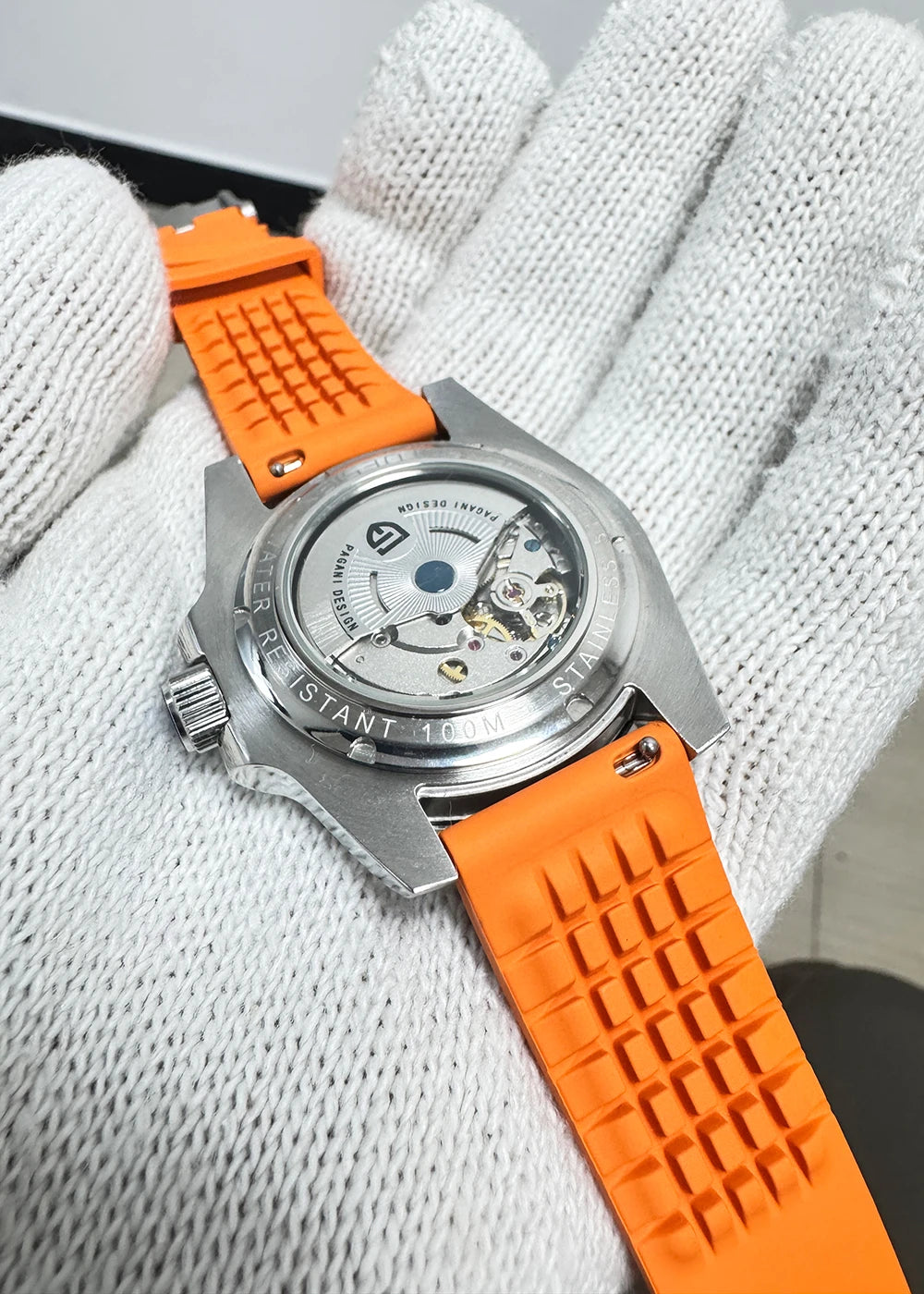 Pagani Design Orologio Esterno Alta Gamma 8215 Meccanico Automatico Impermeabile Cinturino Gomma Luminoso Sportivo Uomo